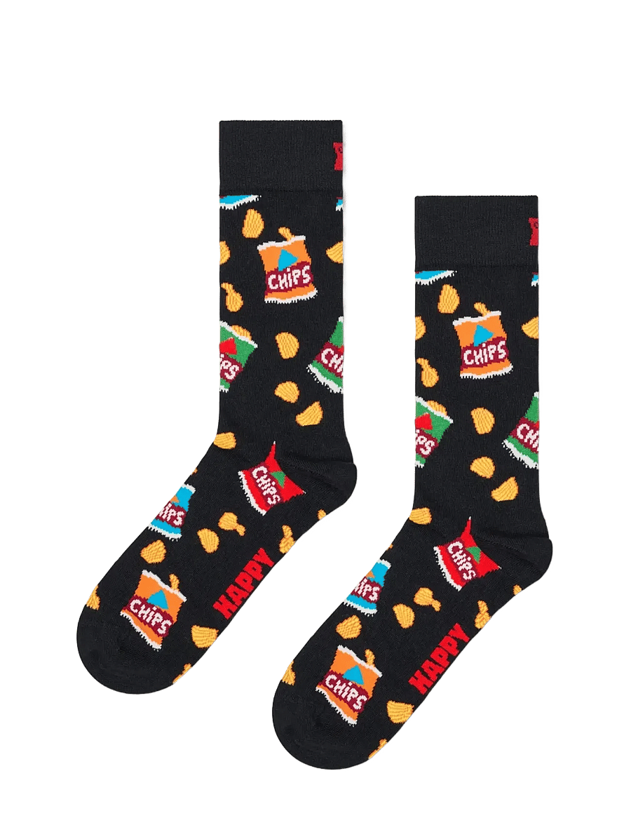Happy Socks - Chips Bag Sock - klassikalised sokid - black - 1