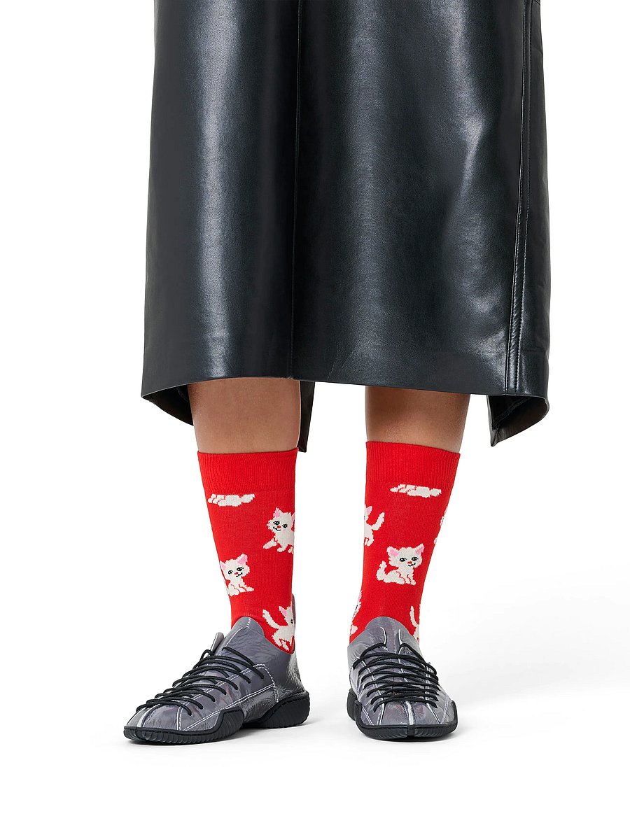 Happy Socks - Kitten Sock - red - 2