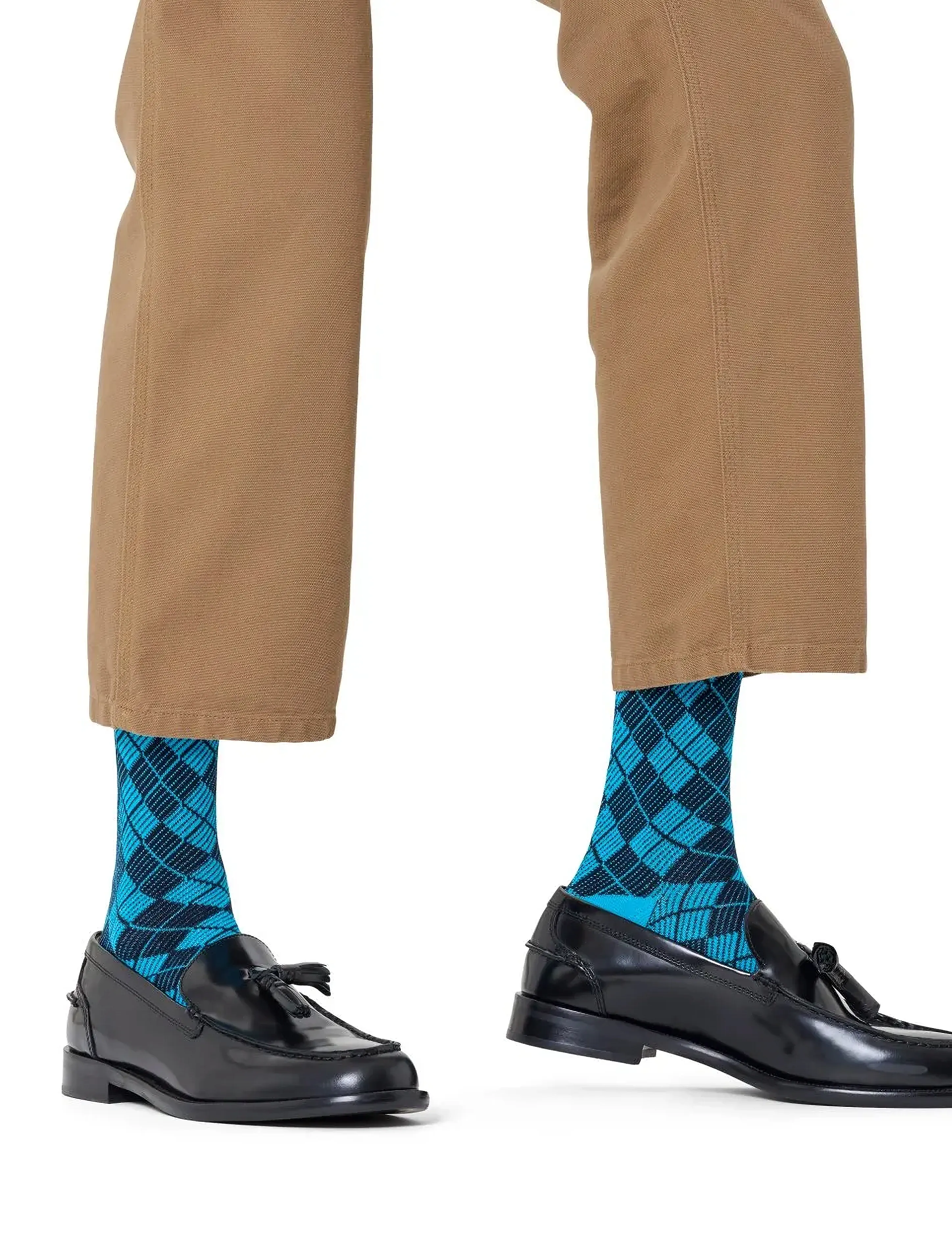 Happy Socks Mini Argyle Jaquard Sock, 36-40, Navy, Sokker > Almindelige Sokker, Dame