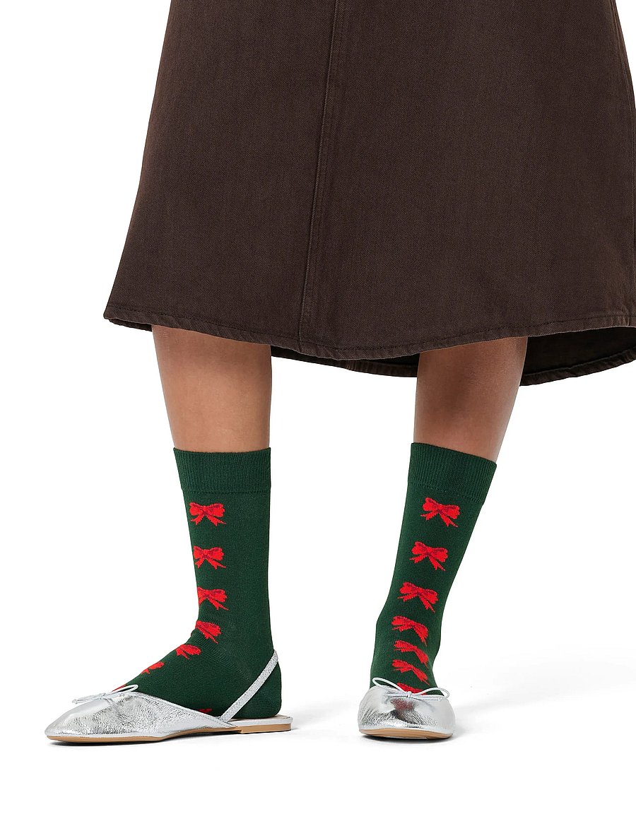 Happy Socks - Bow Sock - klassikalised sokid - dark green - 0