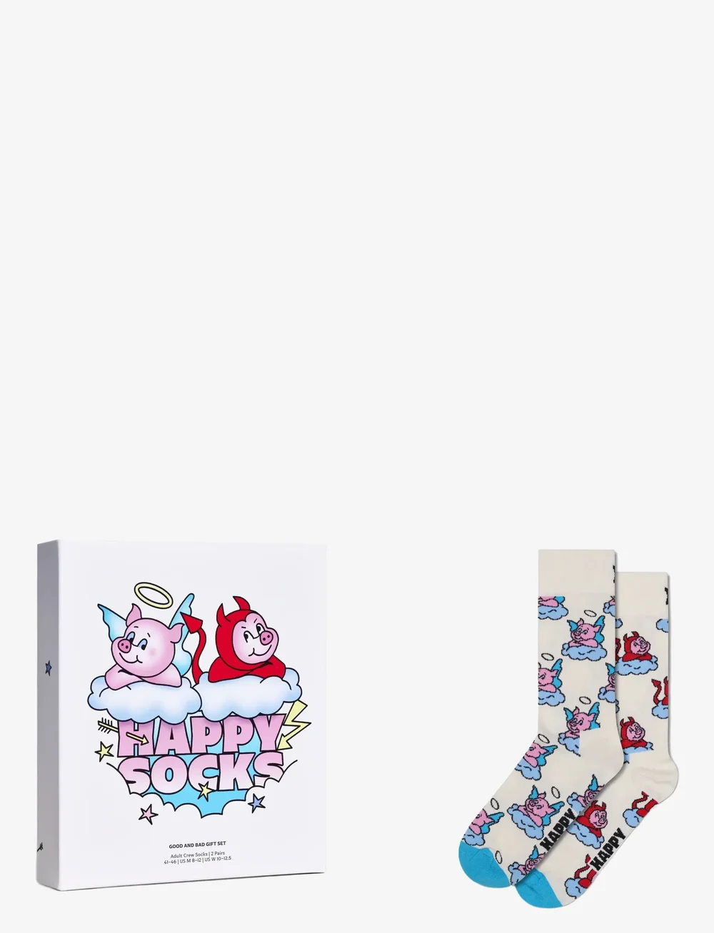 Happy Socks - 2-Pack Good Bad Pig Socks Gift Set - chaussettes crew - white - 1