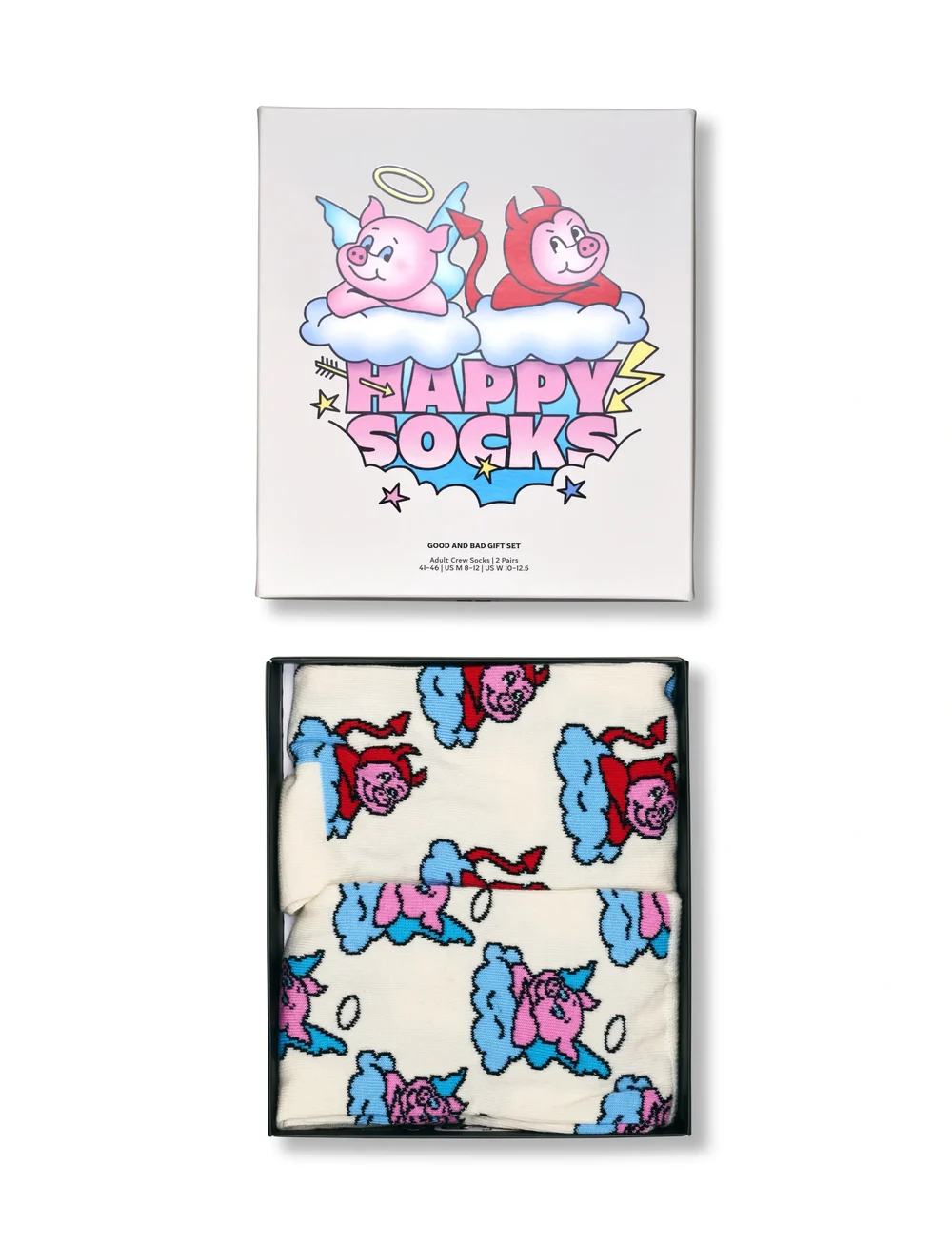 Happy Socks - 2-Pack Good Bad Pig Socks Gift Set - chaussettes crew - white - 0