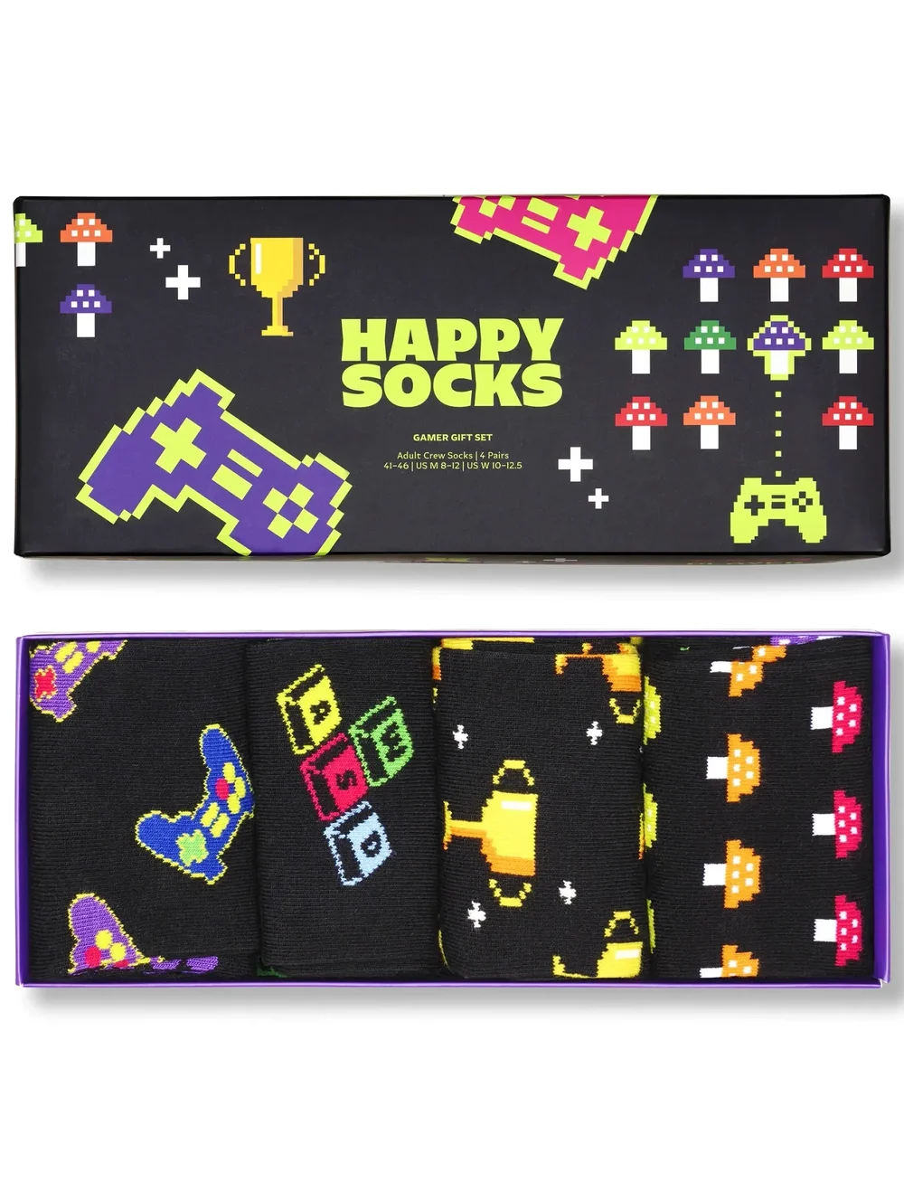 Happy Socks - 4-Pack Gamer Socks Gift Set - vanliga strumpor - black - 0