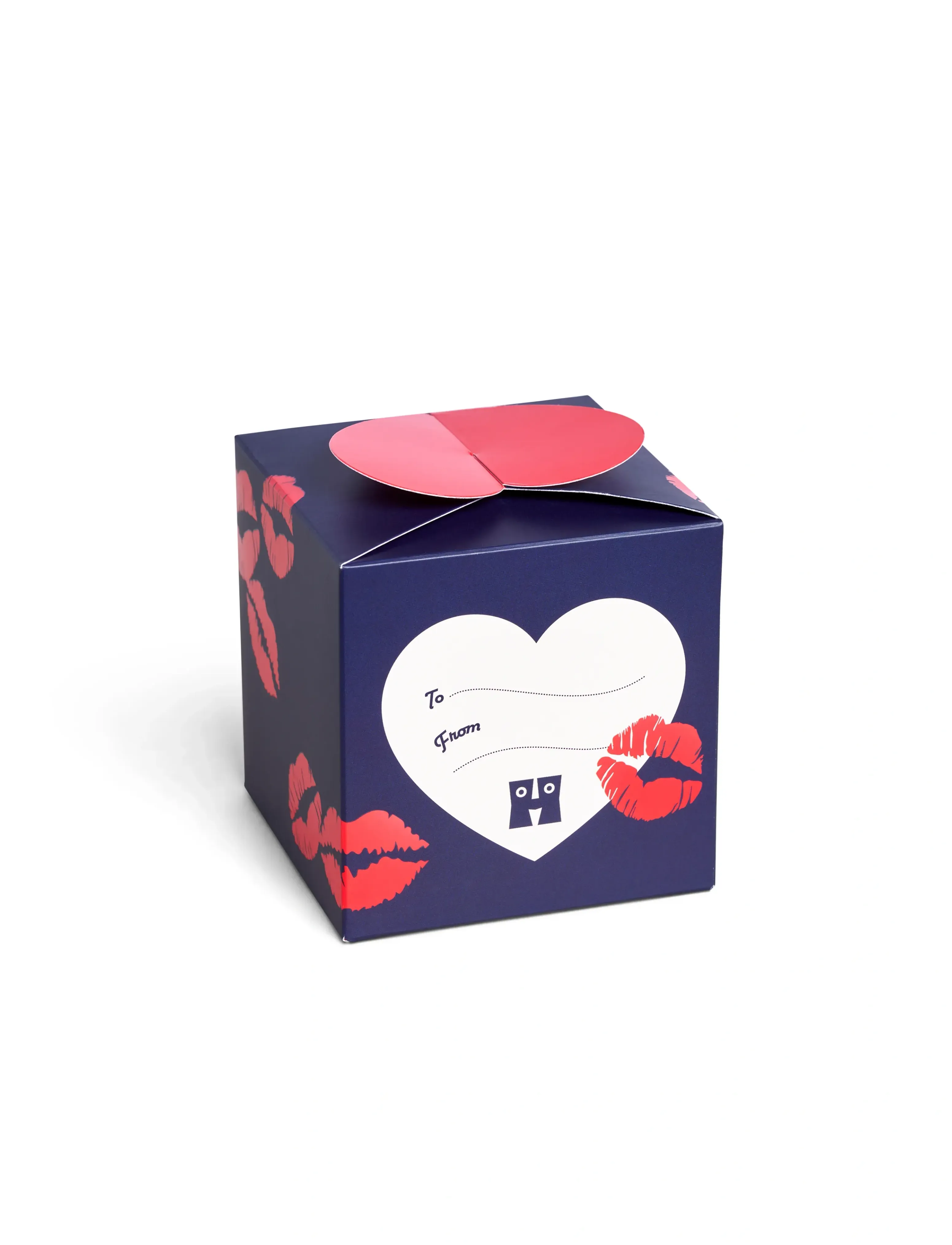 Happy Socks 2-Pack Valentine’s Socks Gift Set, Valentins Sokker Gaveæske, Navy, Str: 41-46