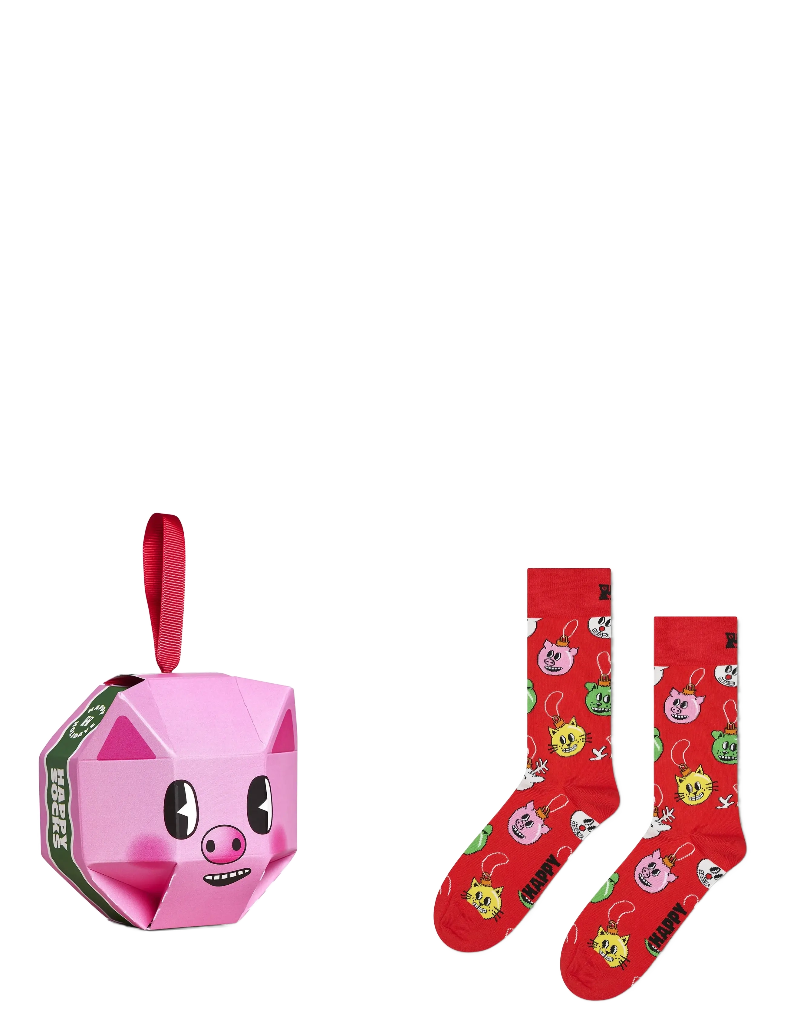 Happy Socks 1-Pack Holiday Pig Sock Gift Set - Deals - PINK / pink/rose