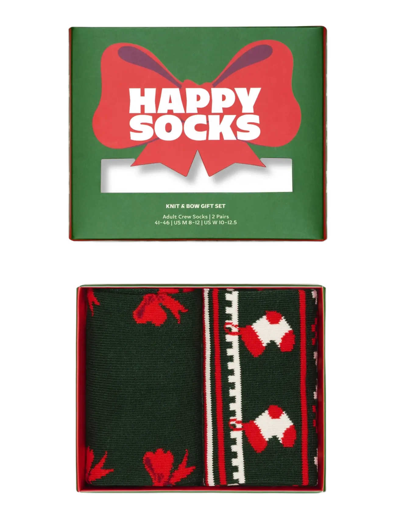 Happy Socks - 2-Pack Knit And Bow Socks Gift Set - madalaimad hinnad - dark green - 1