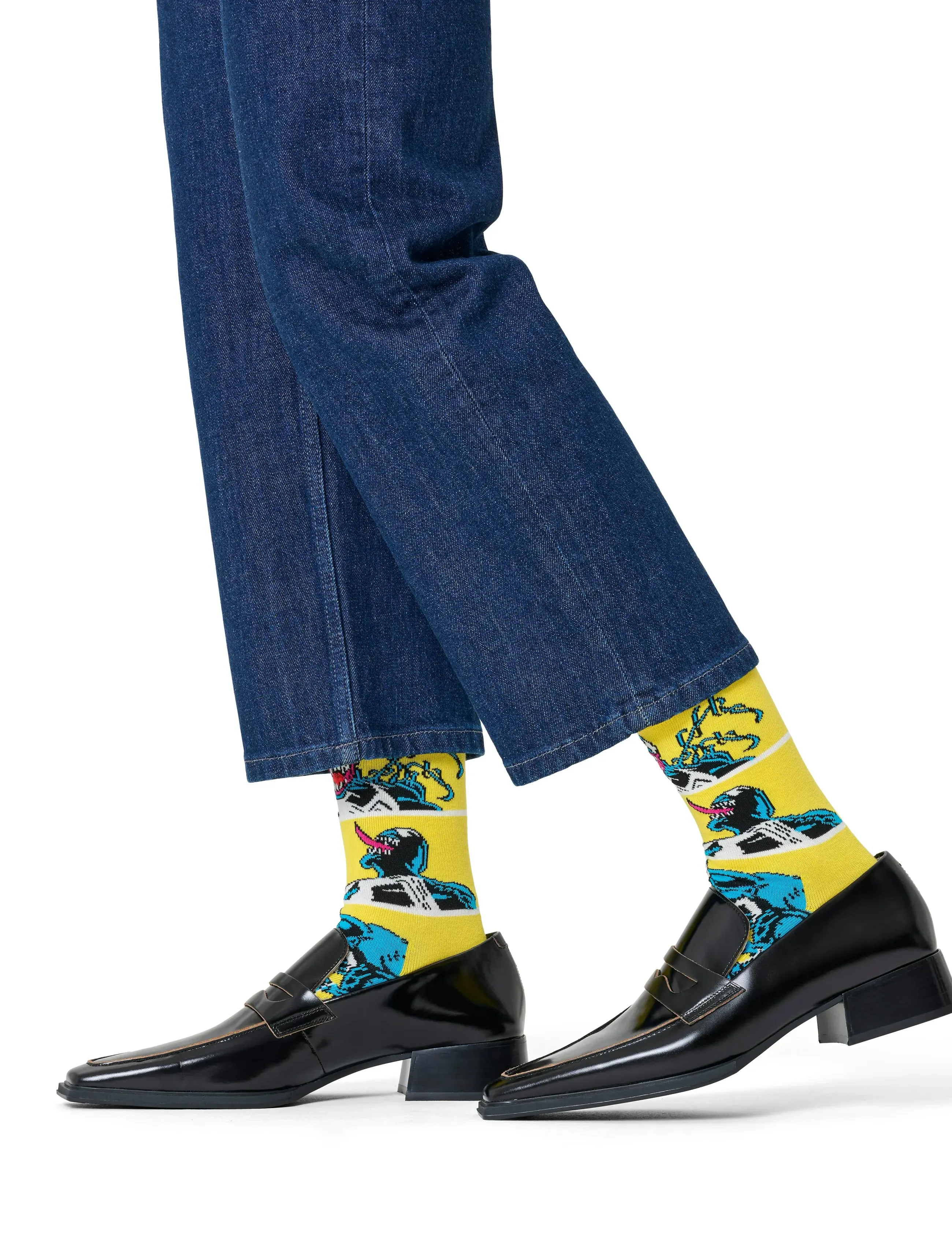Happy Socks Marvel Spider-Man Symbiote Sock, 36-40, Socks, Gelb - Regular Männerswear