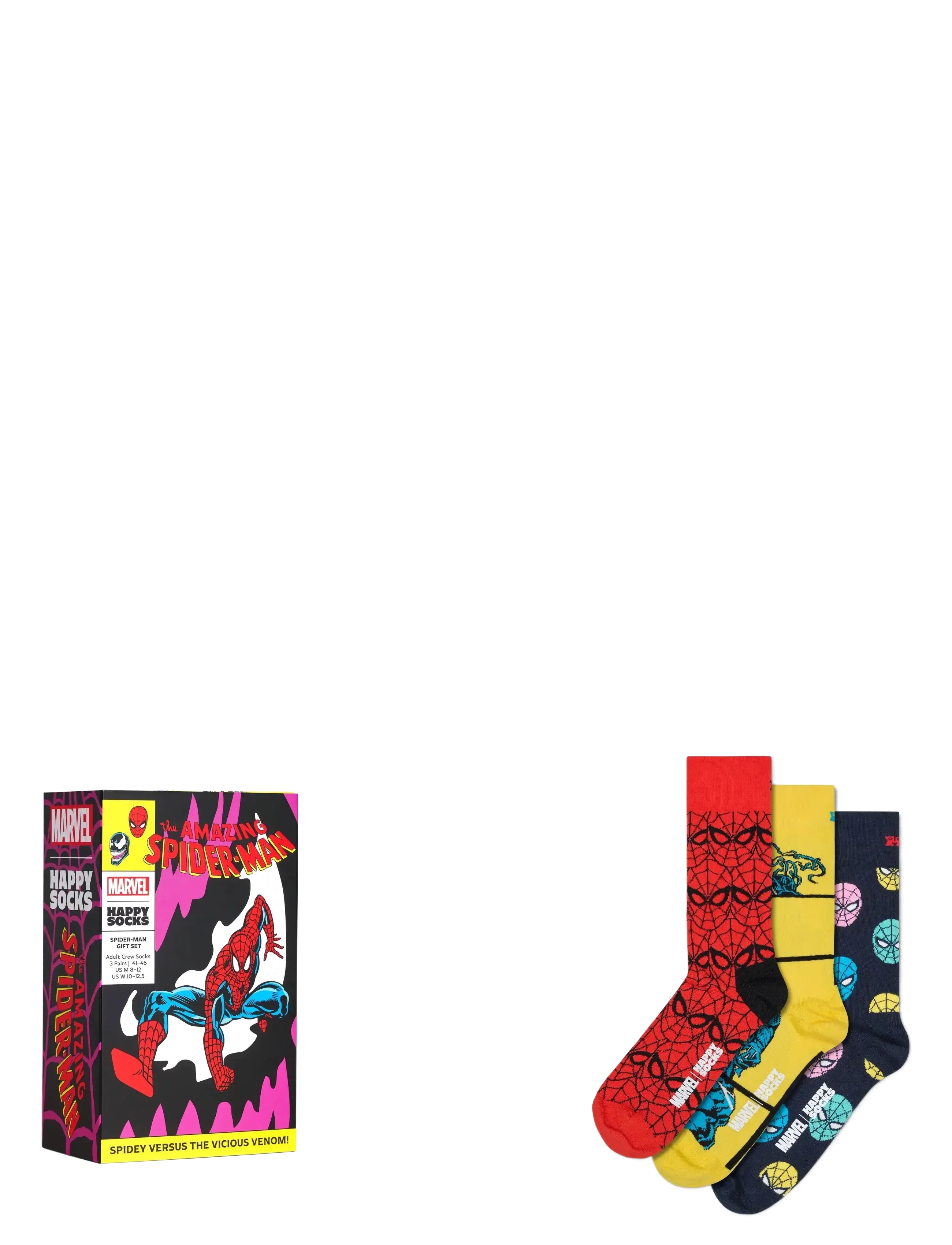 HAPPY Socken Marvel Spider-Man 3-Pack Socken Gift Set Patterned - 36-40 - Herren