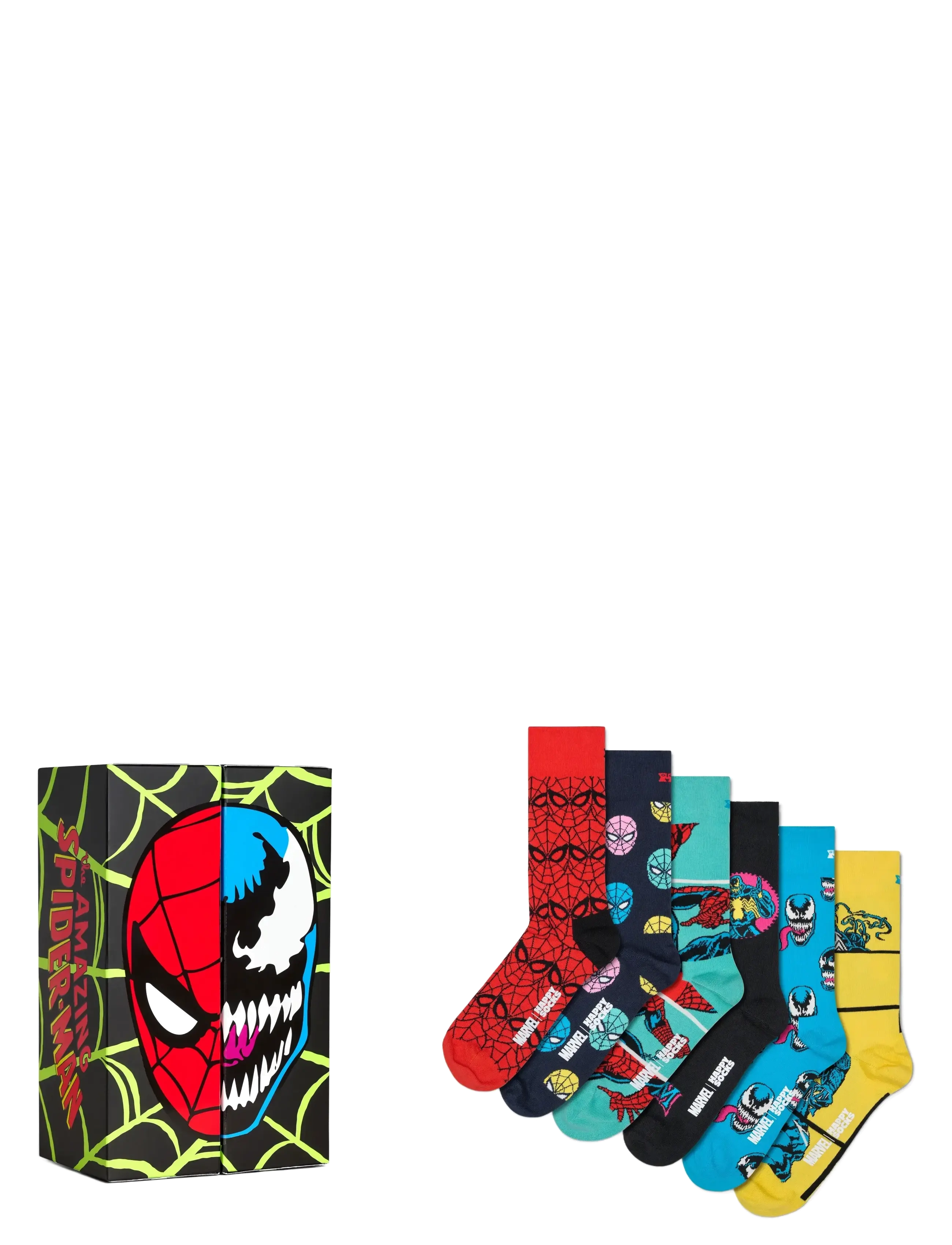 HAPPY Socken Marvel Spider-Man 6-Pack Socken Gift Set Patterned - 36-40 - Herren