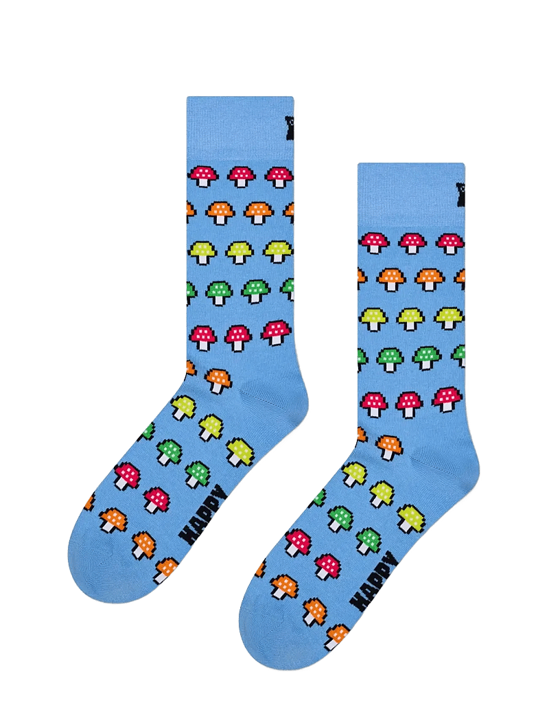 Happy Socks - Mushroom Stripe Sock - vanliga strumpor - light blue - 1