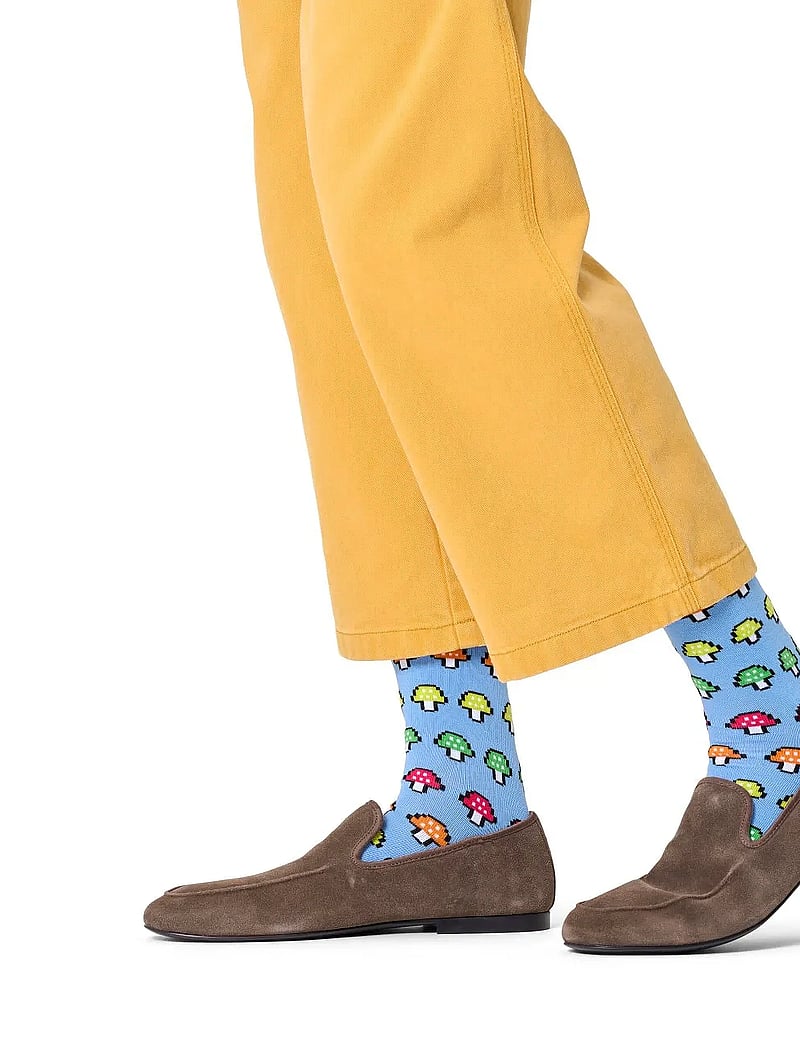 Happy Socks - Mushroom Stripe Sock - vanliga strumpor - light blue - 0