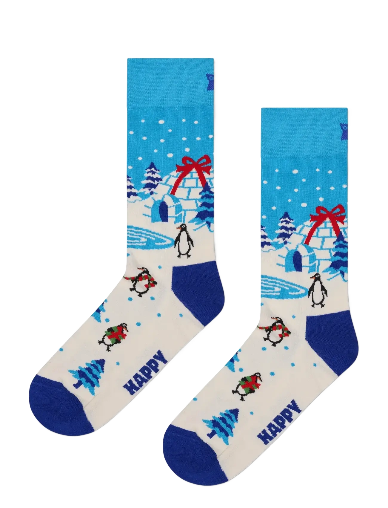 Happy Socks Igloo Sock - Undertøj - WHITE / blue