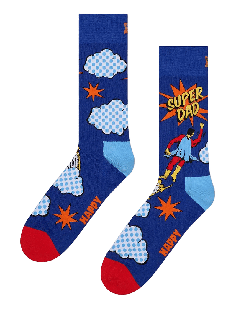 Happy Socks - Flying Super Dad Sock - crew-socken - blue - 1