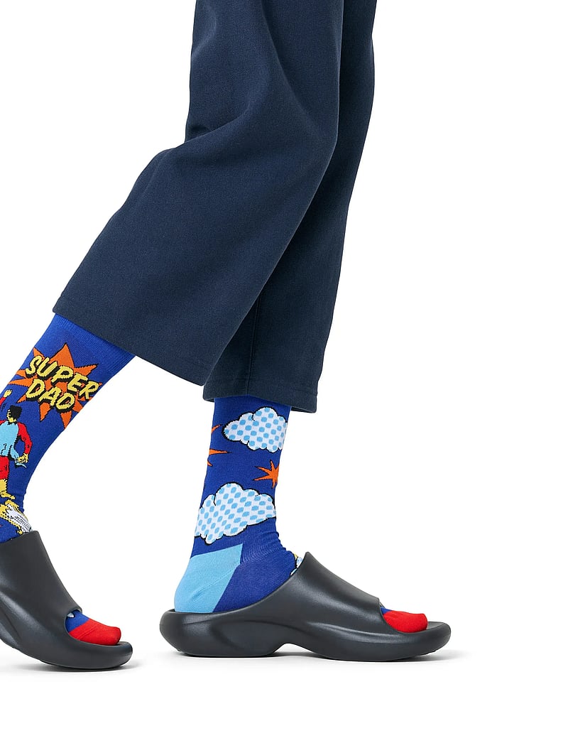 Happy Socks - Flying Super Dad Sock - crew-socken - blue - 0