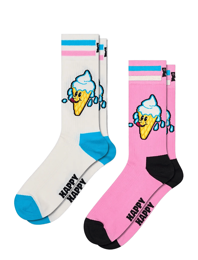 Happy Socks - 2-Pack Ice Cream Socks - sokker - light pink - 0