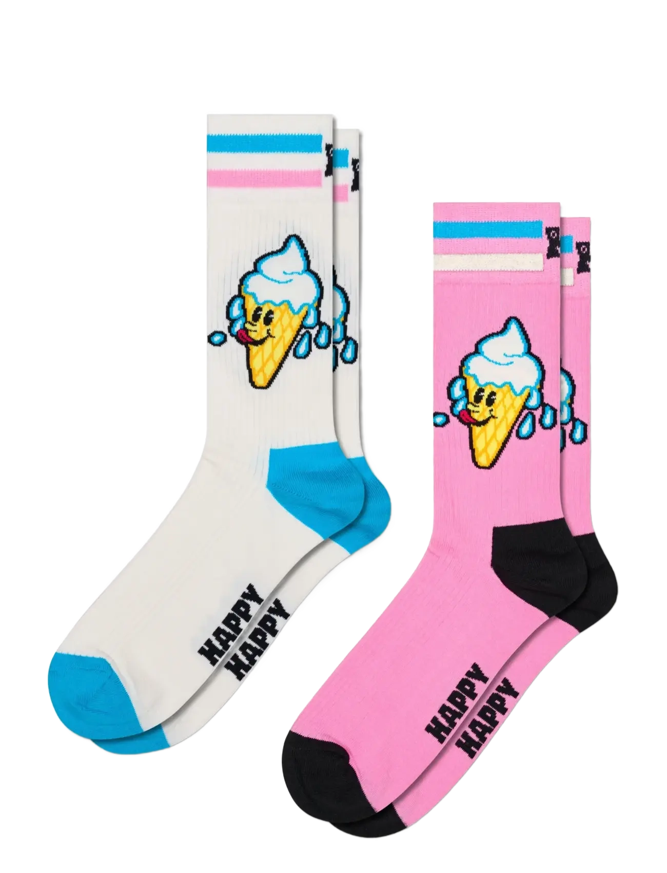 Happy Socks 2-Pack Ice Cream Socks - Last chance - LIGHT PINK / white