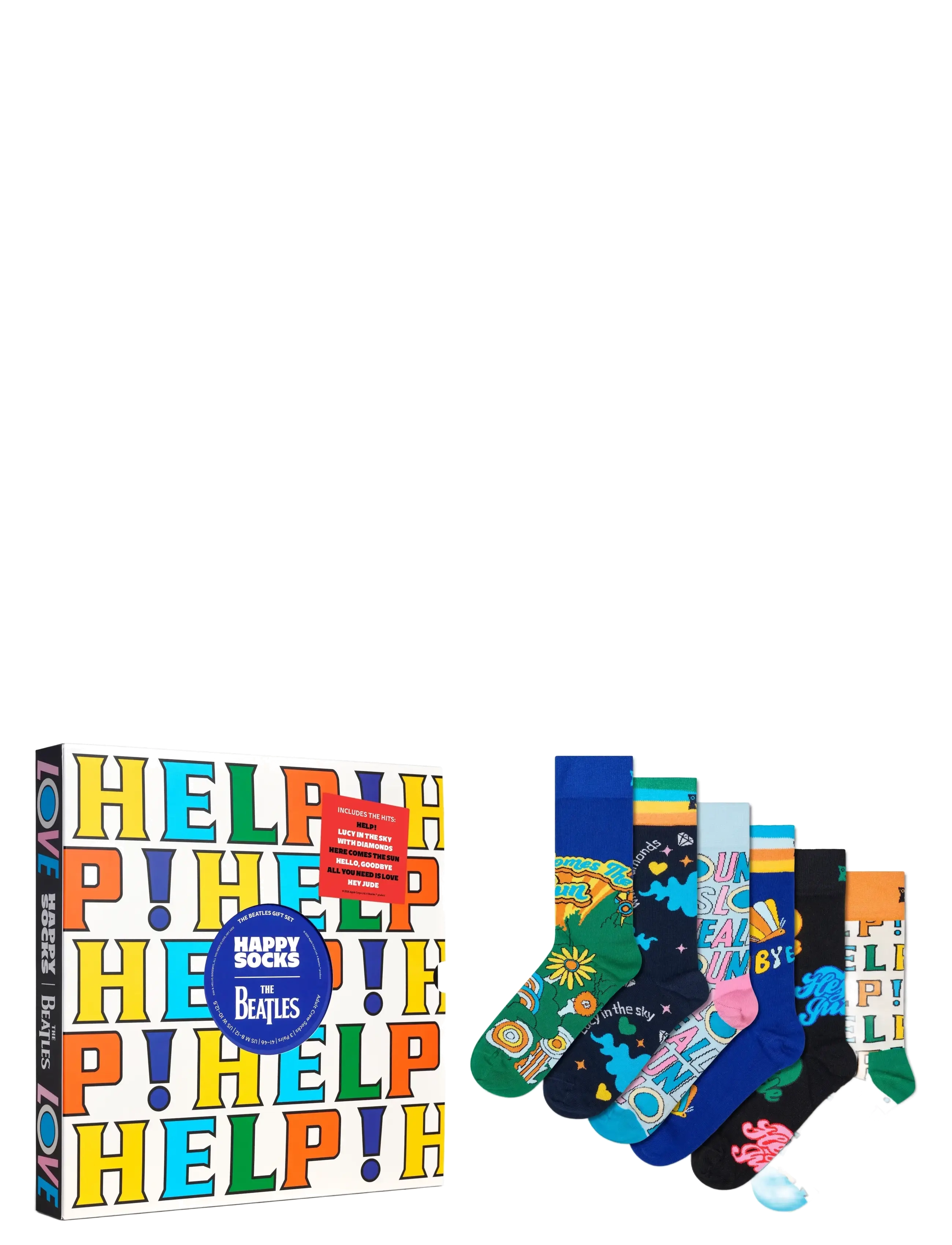 Happy Socks The Beatles 6-Pack Socks Gift Set - Socks - BLACK / blue