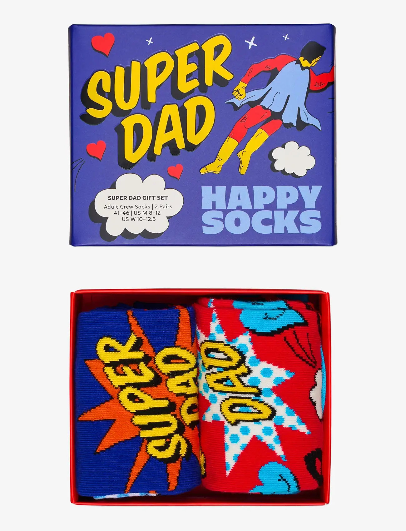 Happy Socks - 2-Pack Super Dad Socks Gift Set - sokker - blue - 0