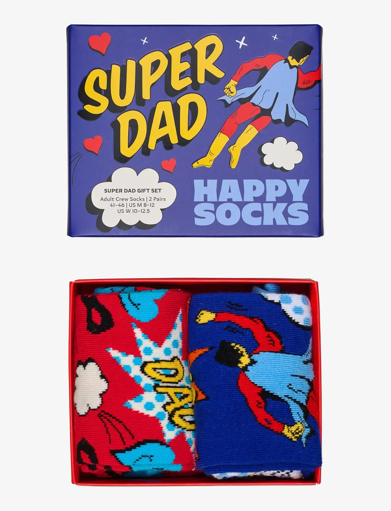 Happy Socks - 2-Pack Super Dad Socks Gift Set - sokker - blue - 4