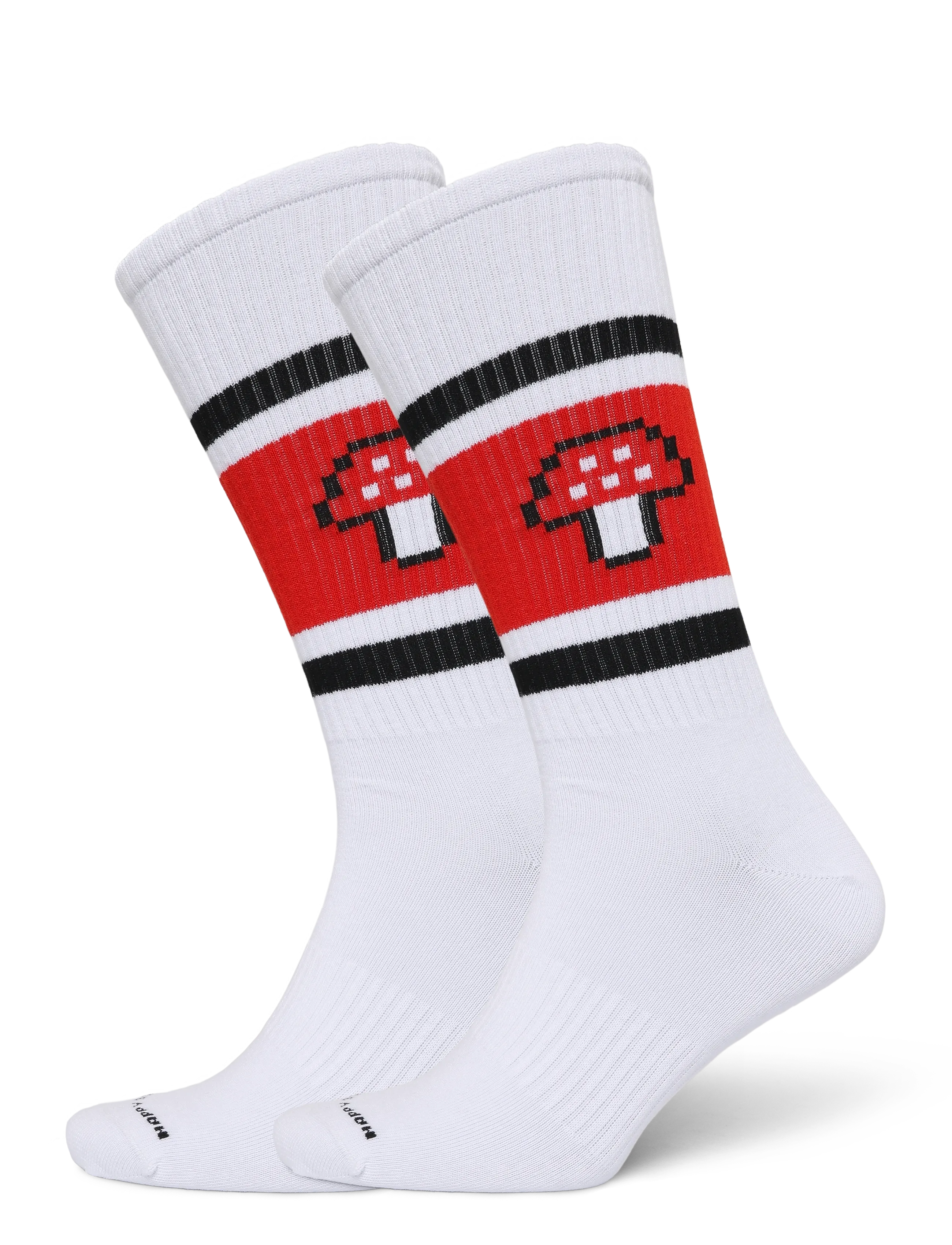 HAPPY Socken Mushroom Stripe Sneaker Socke Weiß - 36-40 - Herren