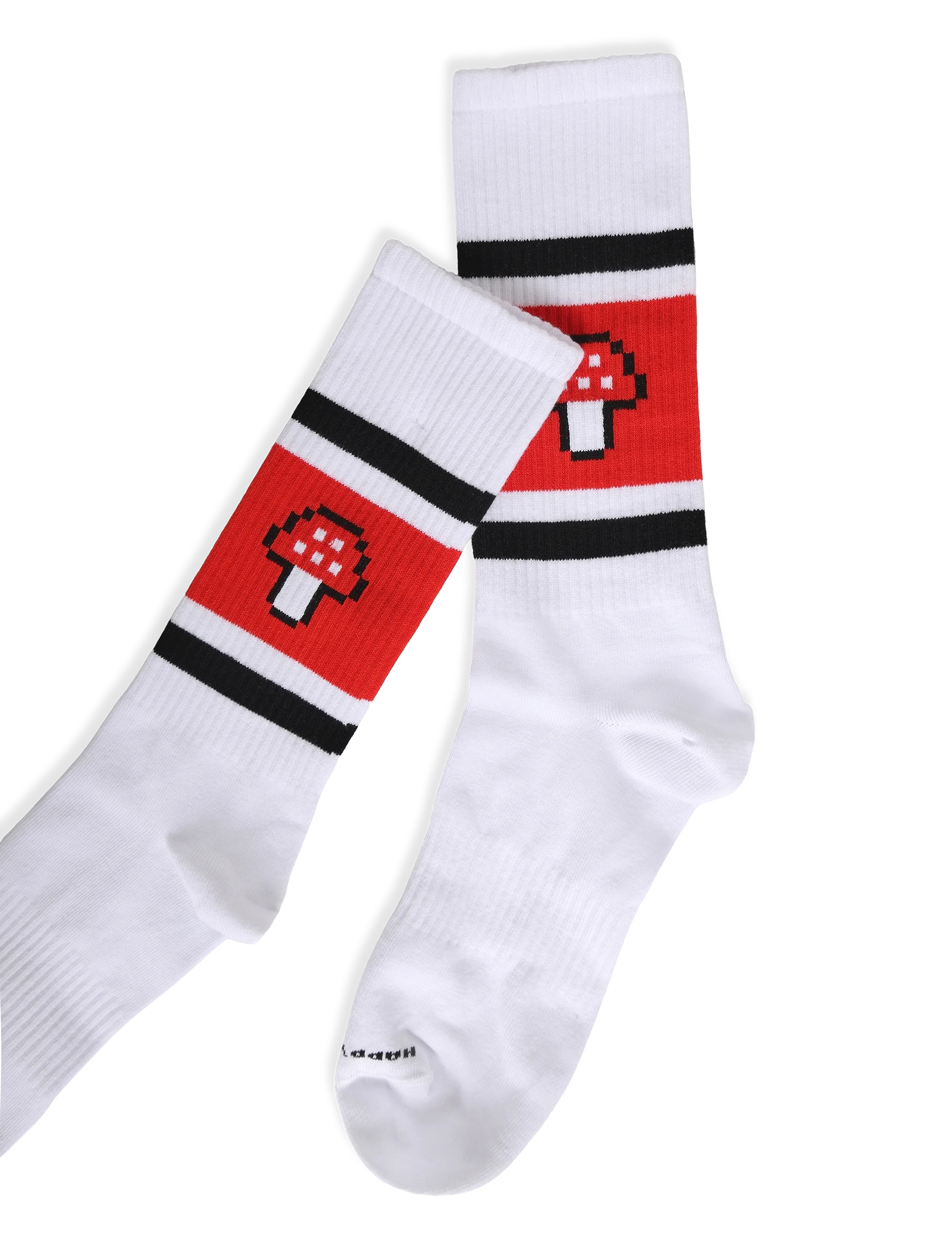 Happy Socks - Mushroom Stripe Sneaker Sock - lägsta priserna - white - 3