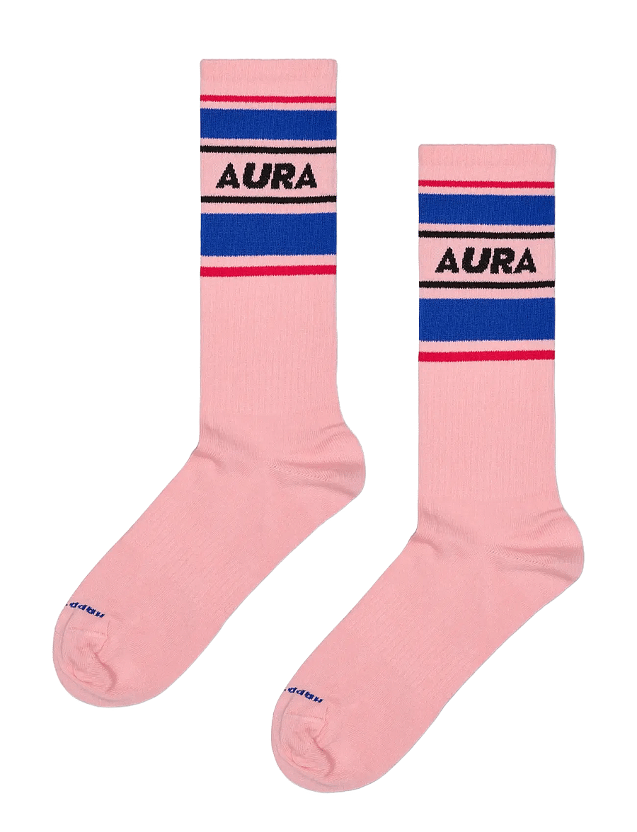 Happy Socks - Aura Sneaker Sock - crew-socken - pink - 1