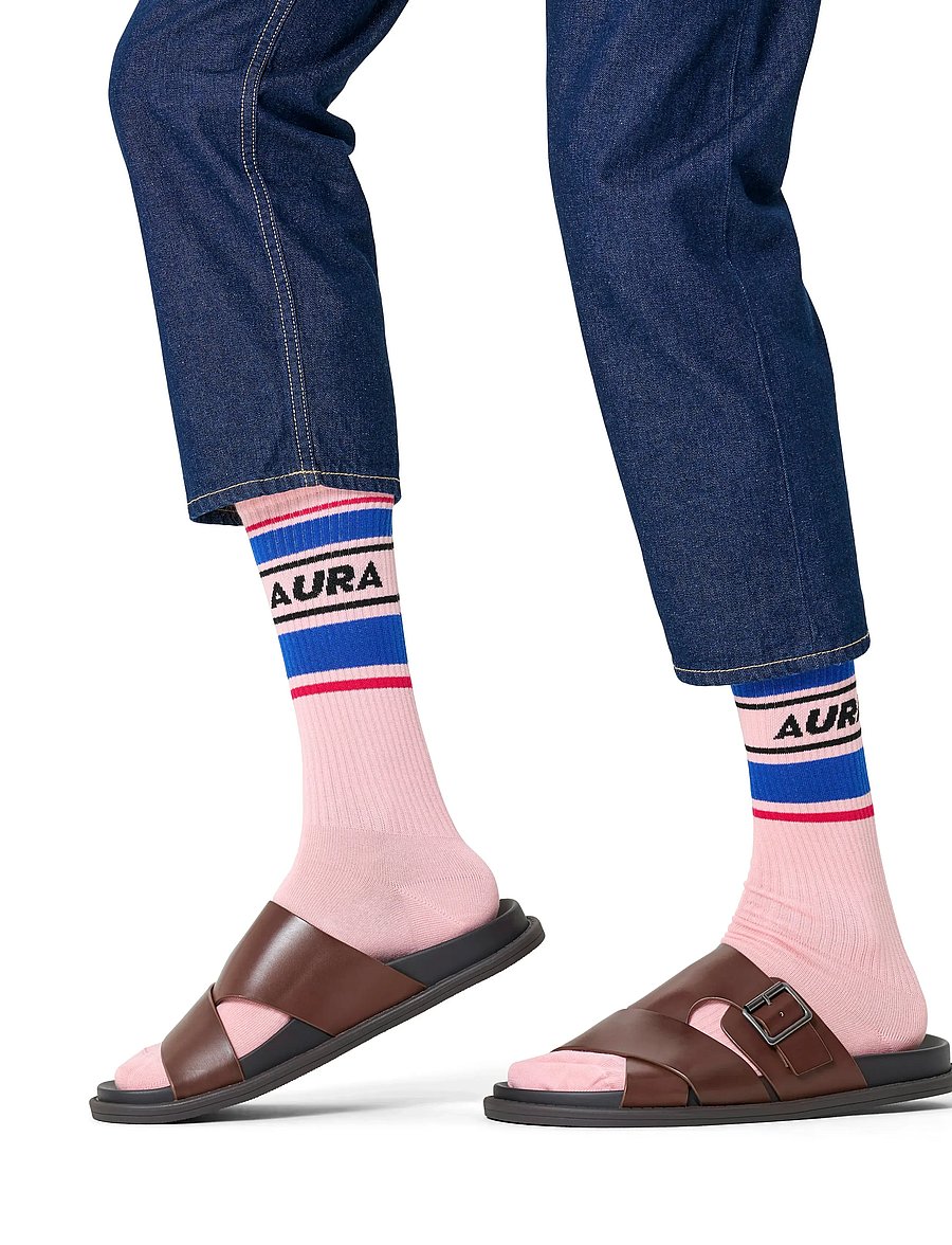 Happy Socks - Aura Sneaker Sock - crew-socken - pink - 0