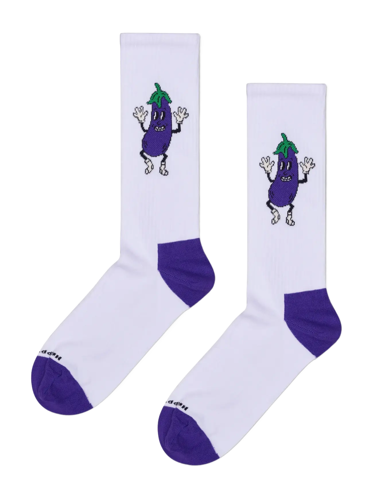 Happy Socks Aubergine Sneaker Sock - Sokid - WHITE / white