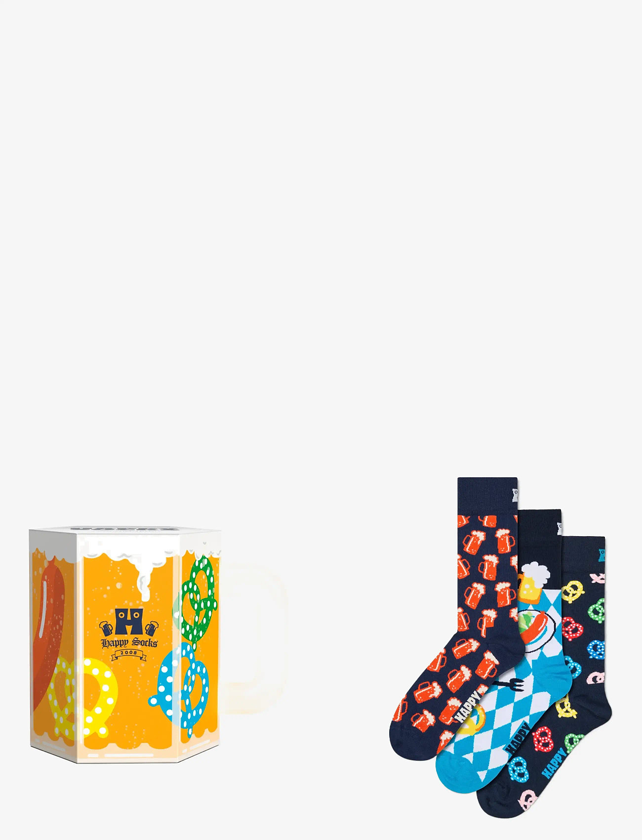 Happy Socks - 3-Pack Beer Glass Socks Gift Set - crew-socken - navy - 0