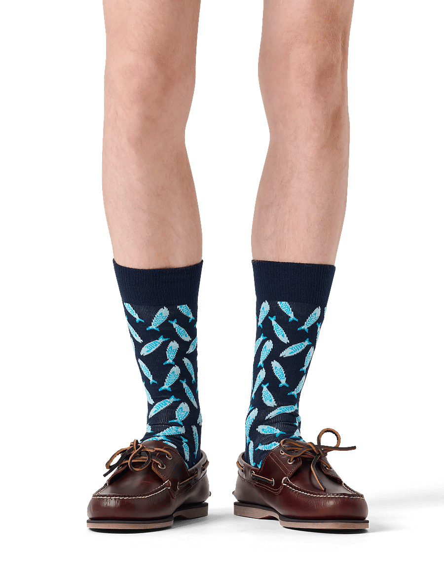 Happy Socks - Sardine Sock - chaussettes crew - navy - 0