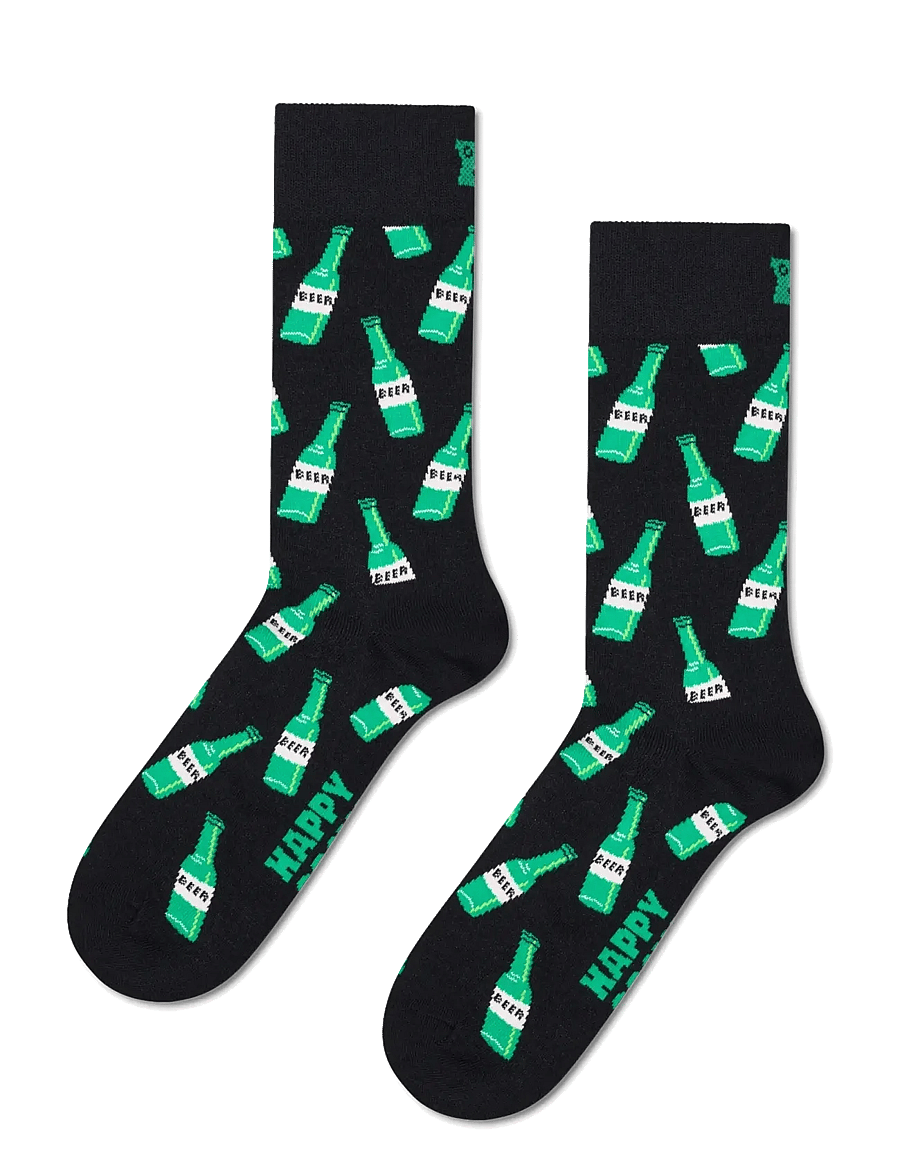 Happy Socks - Beer Sock - crew sokken - black - 1