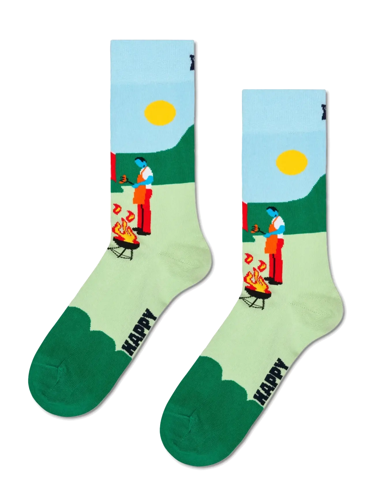 Happy Socks BBQ Sock - Underkläder - LIGHT GREEN / green