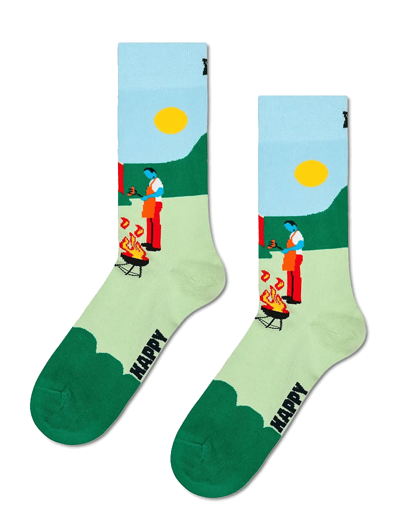 Happy Socks - BBQ Sock - klassikalised sokid - light green - 1