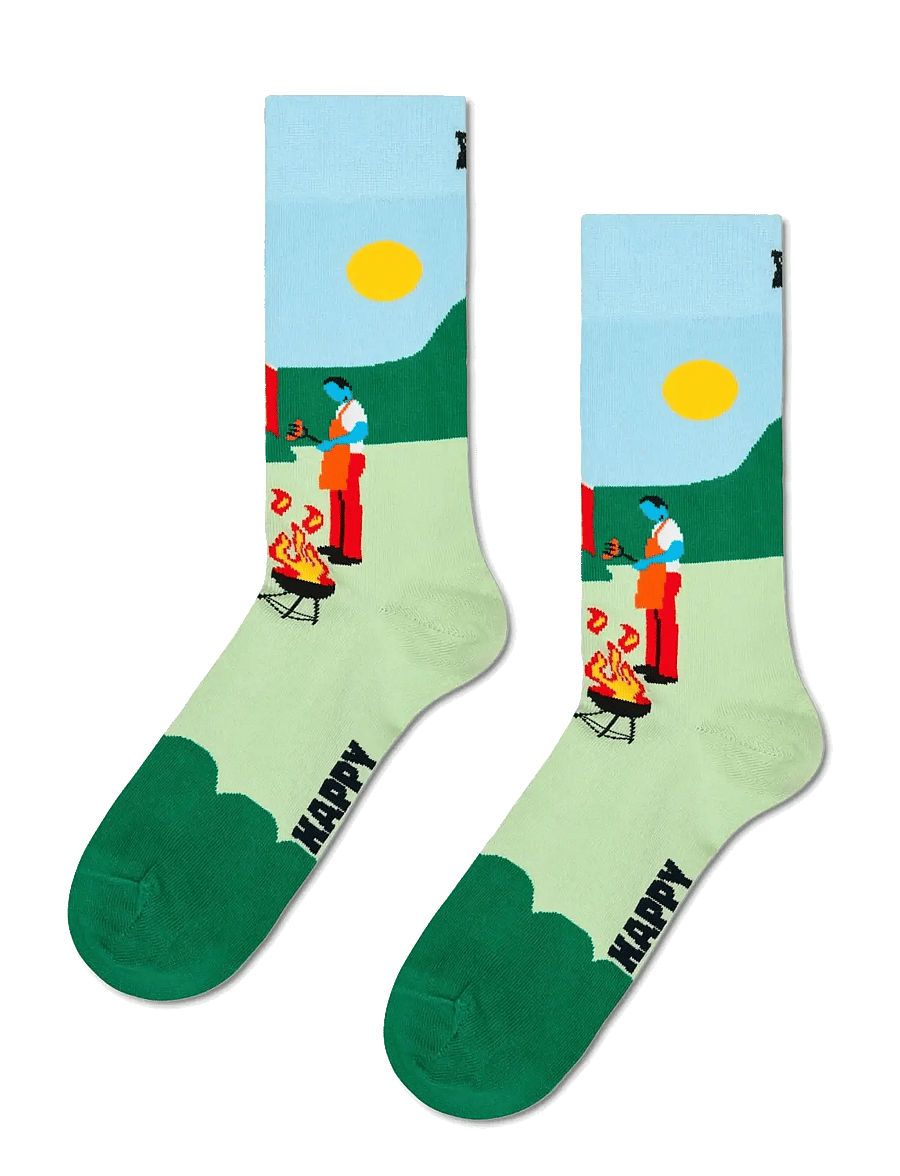 Happy Socks - BBQ Sock - skarpety za kostkę - light green - 1