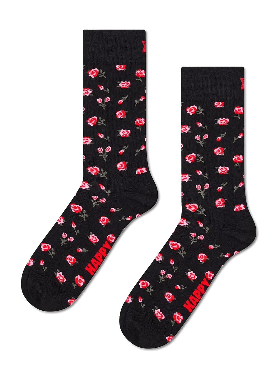 Happy Socks - Roses Sock - klassikalised sokid - black - 1