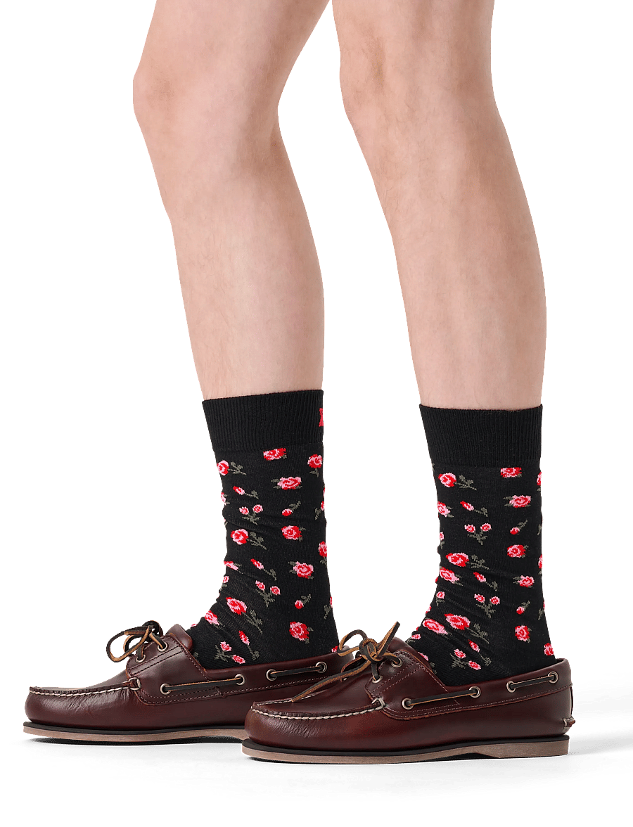Happy Socks - Roses Sock - klassikalised sokid - black - 0