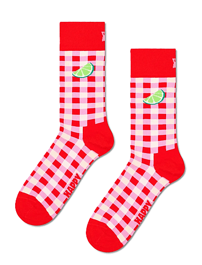 Gingham Lime Sock - Sokker