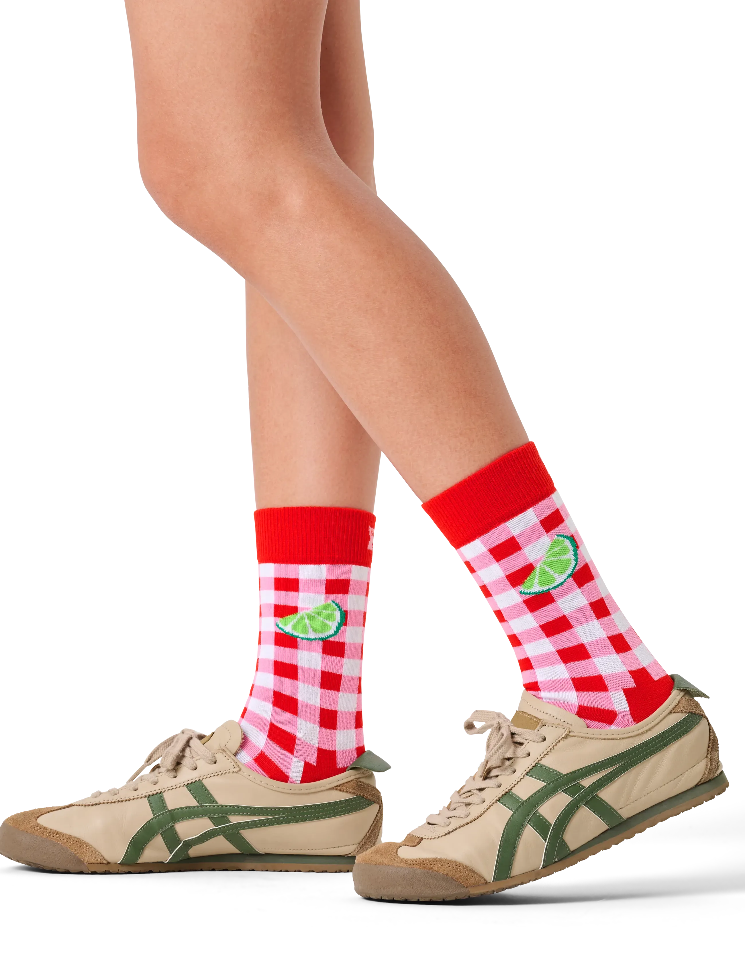 Happy Socks Gingham Lime Sock, Mænd, Gingham Lime Sokker, Rød, Str: 41-46