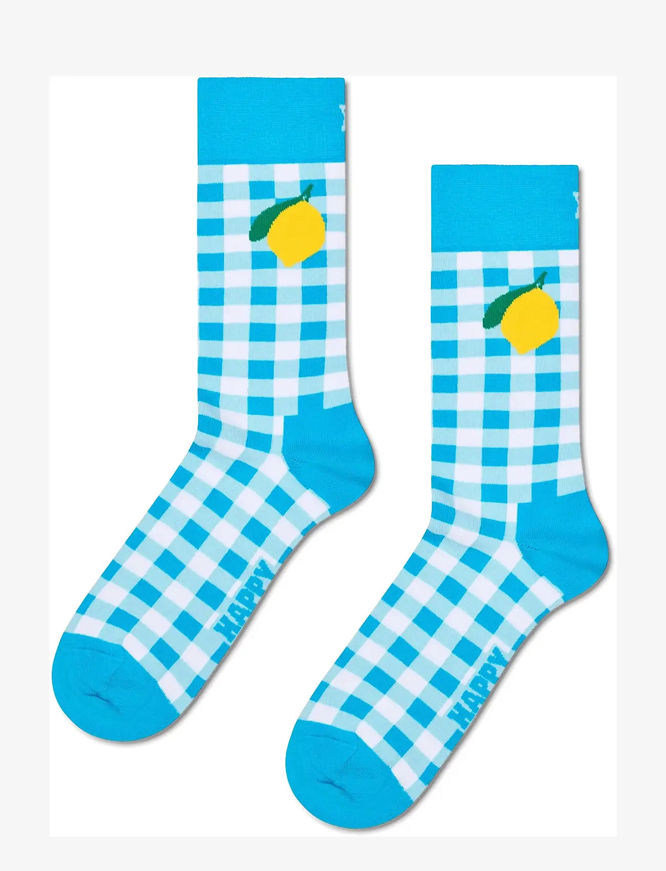 Happy Socks - Gingham Lemon Sock - laveste priser - blue - 1