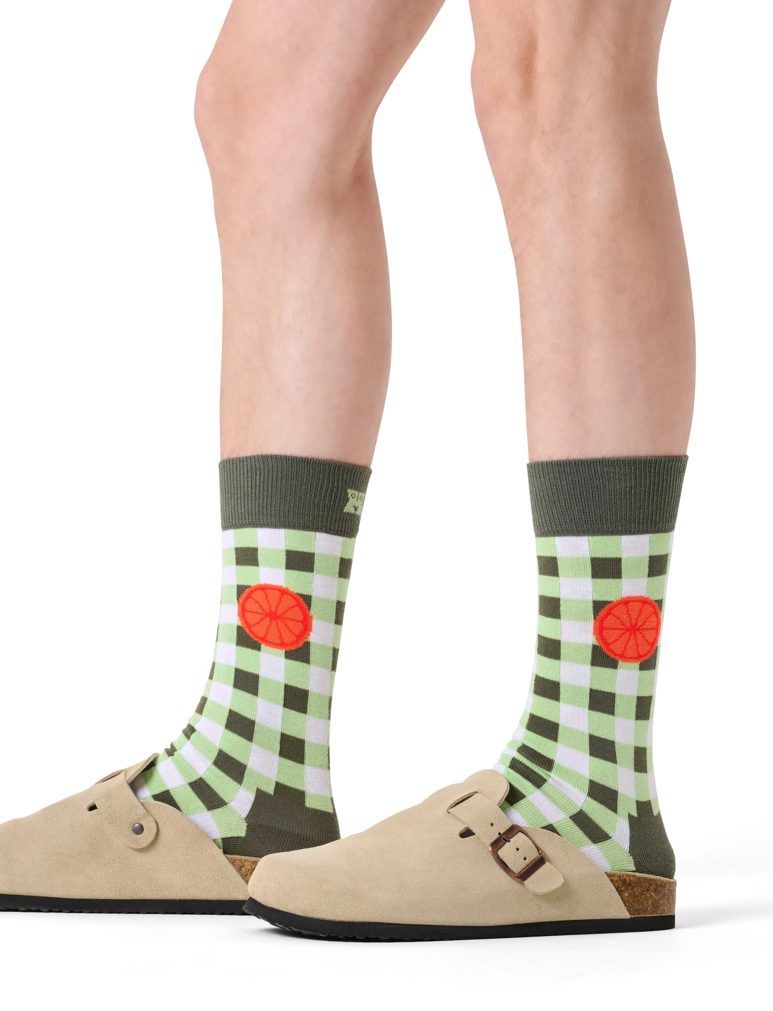 Happy Socks Gingham Orange Sock, 36-40, Socks, Grün - Regular Männerswear
