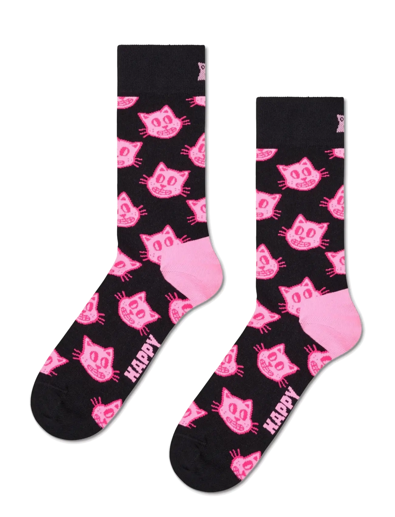 Happy Socks Cat Sock - Underwear - BLACK / pink/rose