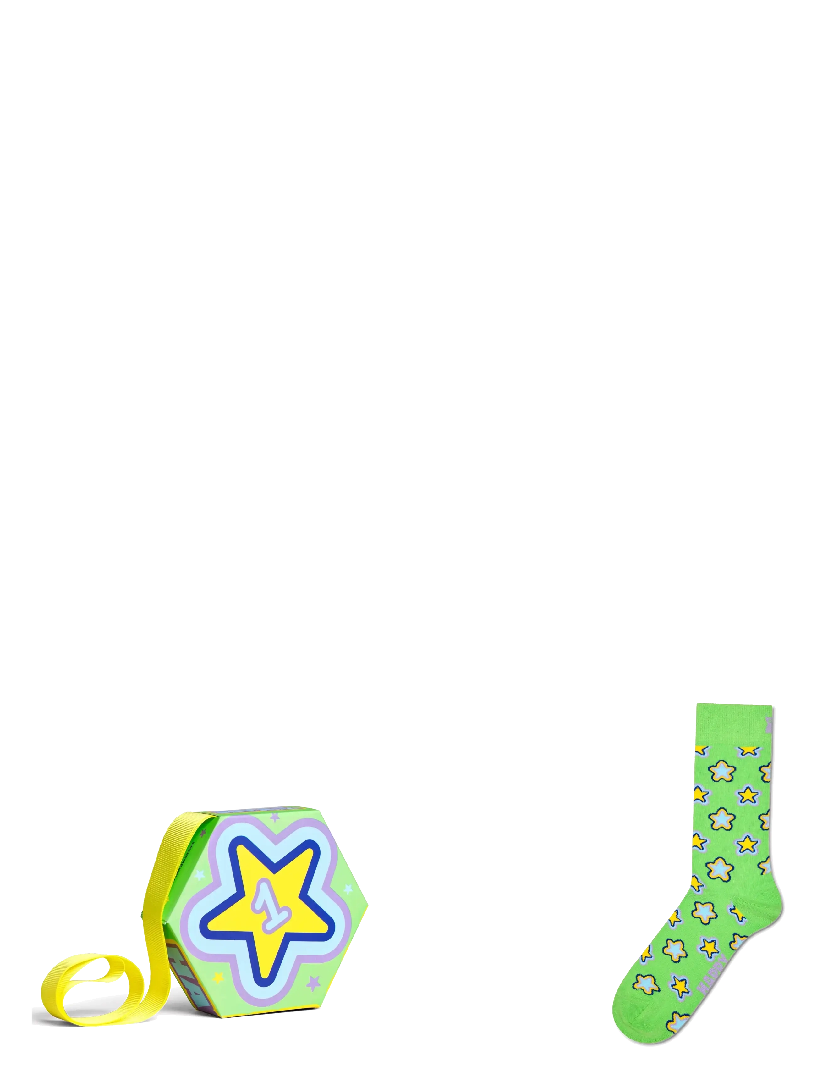 Happy Socks 1-Pack Superstar Sock Gift Set - Lange strømper - LIGHT GREEN / green