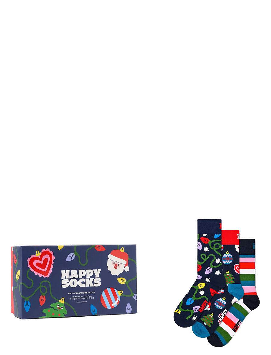 Happy Socks - 3-Pack Holiday Ornaments Socks Gift Set - tennissocken - navy - 0