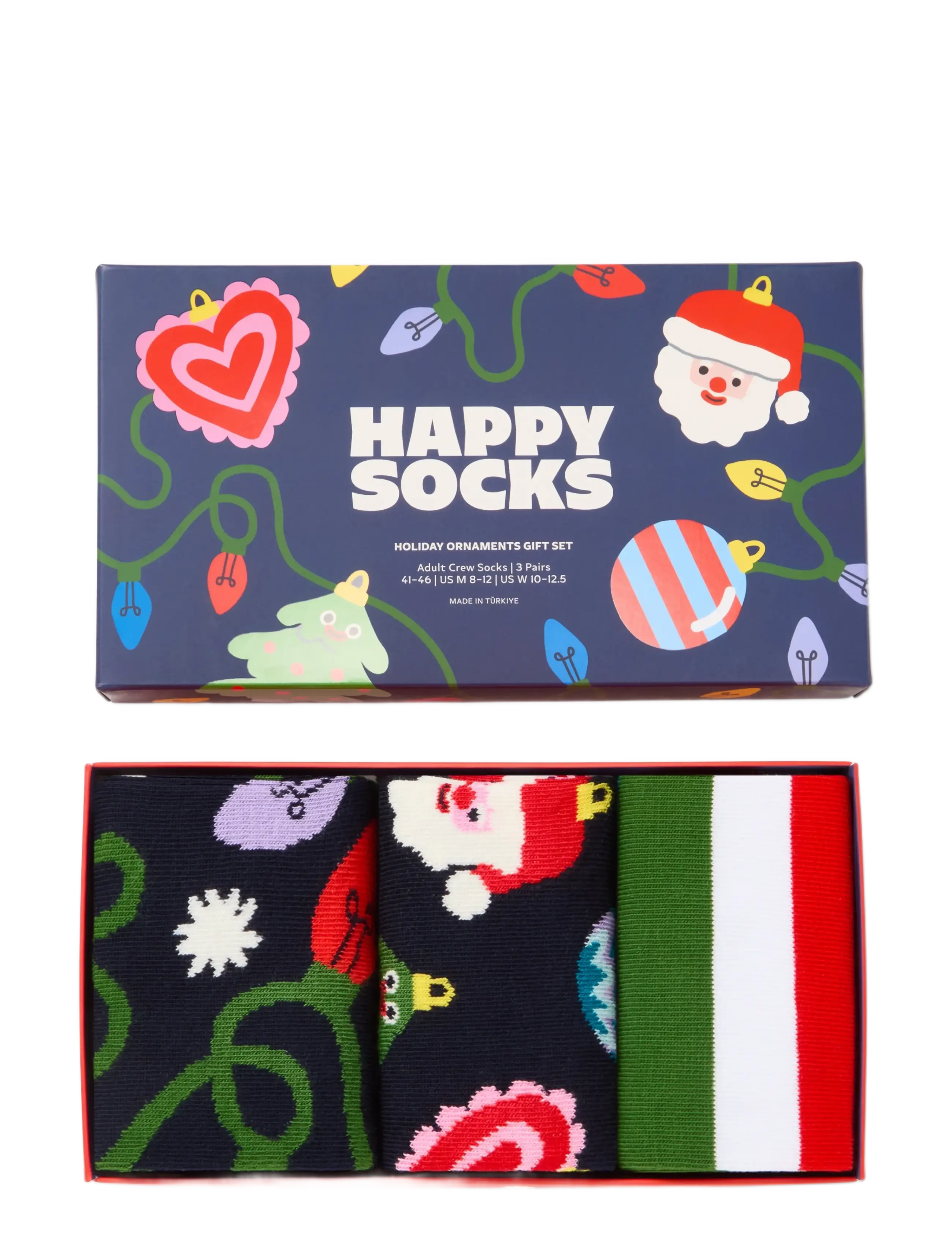 Happy Socks - 3-Pack Holiday Ornaments Socks Gift Set - tennissocken - navy - 1