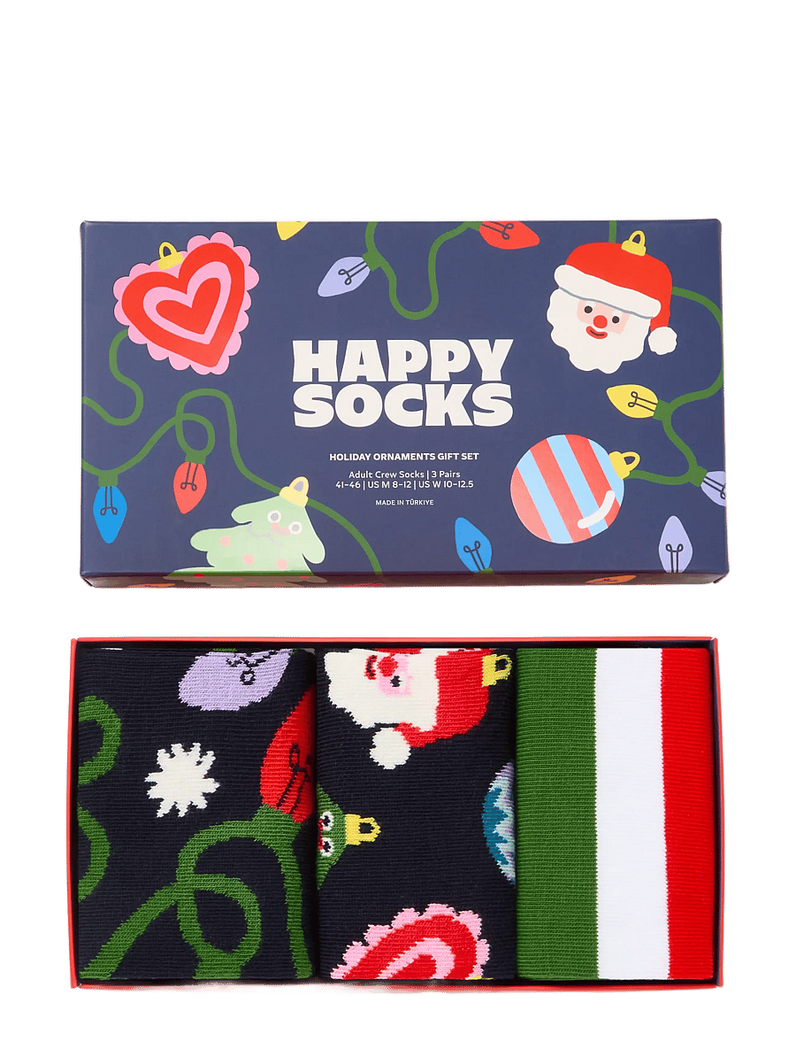 Happy Socks - 3-Pack Holiday Ornaments Socks Gift Set - tennissocken - navy - 1