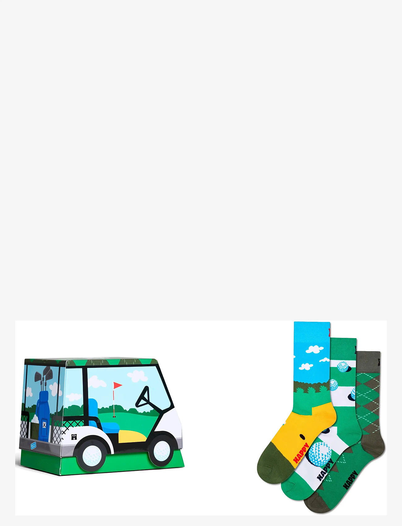 Happy Socks - 3-Pack Golf Socks Gift Set - vanliga strumpor - green - 0