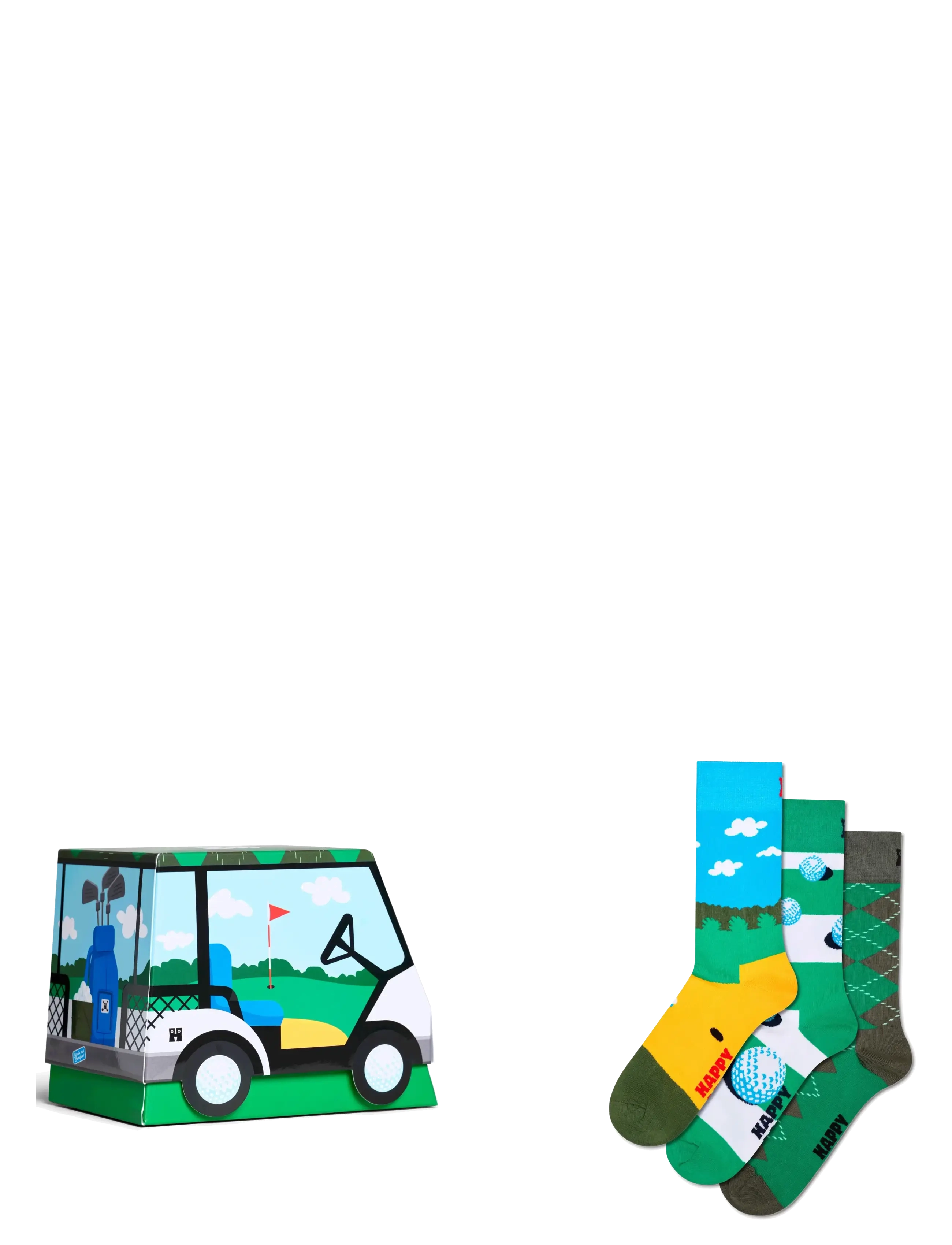 3-Pack Golf Socks Gift Set - GREEN