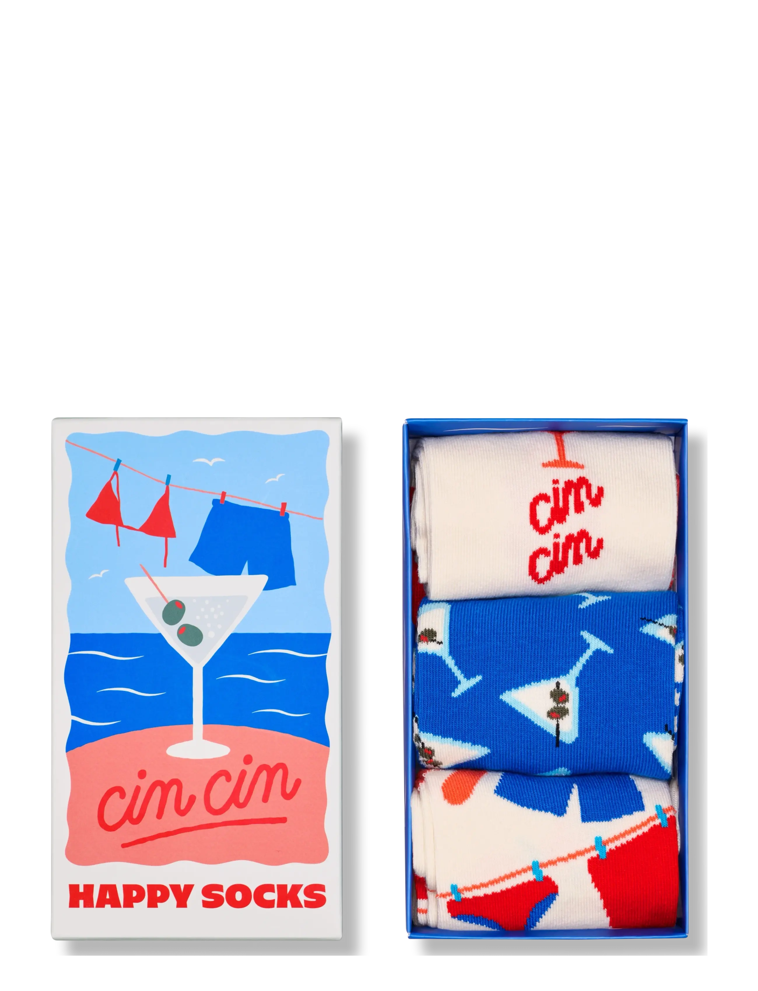 Happy Socks - 3-Pack Cin Cin Socks Gift Set - madalaimad hinnad - white - 2