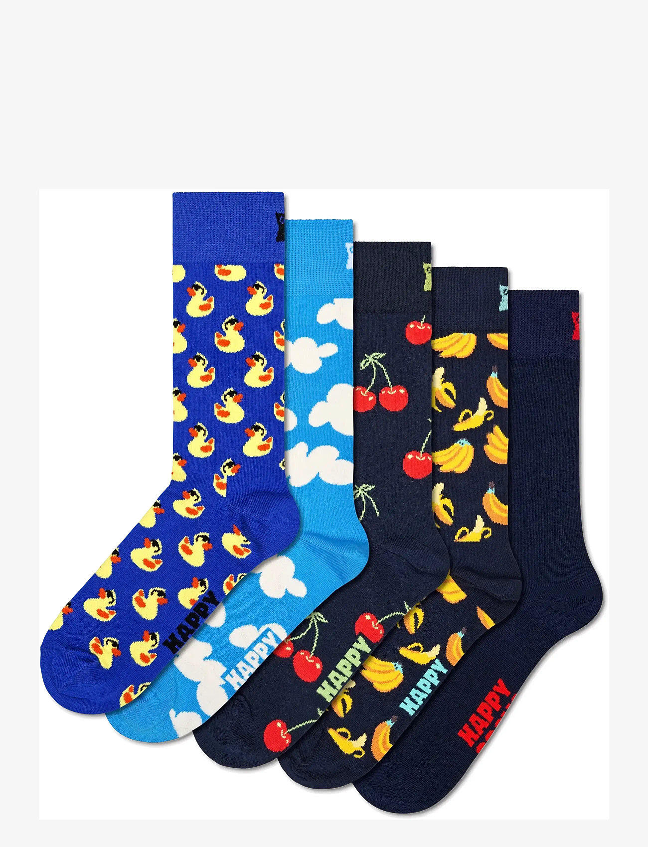 Happy Socks - 5-Pack Classic Rubber Duck Mix Socks - crew-socken - blue - 0