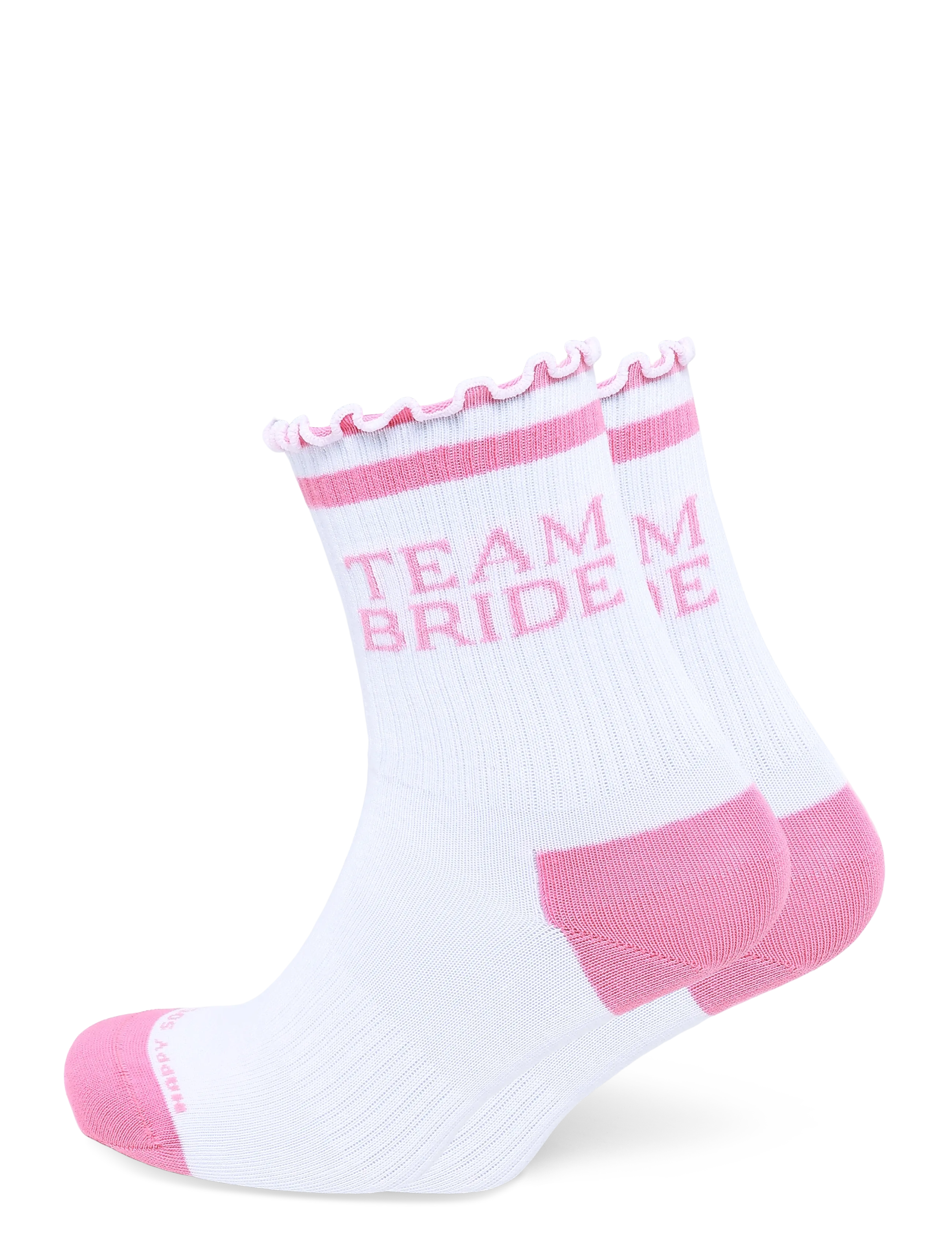 Happy Socks Team Bride Sneaker Sock - New arrivals - WHITE / pink/rose